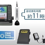 ホンデックス 5型ワイドカラー液晶ポータブルGPS内蔵プロッター魚探　PS-611CNII ／TD08ワカサギパック／BMOバッテリーセット